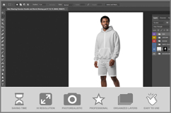 Man Wearing Oversize Hoodie And Shor Product Image 2