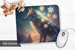 Enchanted Wolf Snowflake Mouse Pad PNG Design Product Image 1