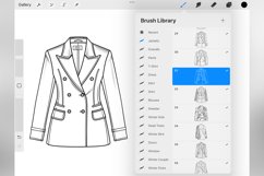 100 Procreate Double-Breasted Jacket Stamp Brushes Product Image 3