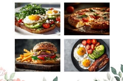 Fried Eggs Cutting Board, Pizza PNG, Burger PNG Product Image 3