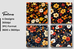 Autumn Floral Daisies Digital Paper Product Image 3