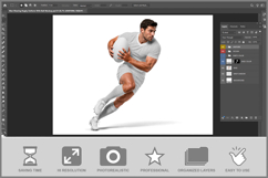 Man Wearing Rugby Uniform With Ball Product Image 2