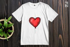 Hand Drawn Red Heart Balloon Clipart Sublimation PNG Product Image 2