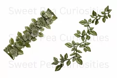 Embroidery, Flowers, Lace, PNG, Clipart, Green Product Image 3