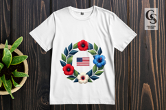 Patriotic Floral Clipart sublimatoin PNG Product Image 3