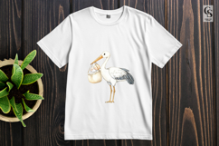 Baby Stork Clipart Sublimation PNG Product Image 3