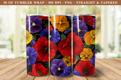 Poppy &amp; Pansy Flower Tumbler Wrap | 20 oz Tumbler Wrap Product Image 1