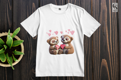 Cute Sloth Couple Heart Illustration Clipart Sublimation PNG Product Image 2