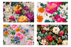 Roses Cosmetic Bag, Vintage Flowers Cosmetic Bag Designs Product Image 3