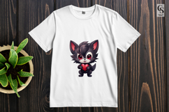 Cute Kawaii Wolf Holding Heart Clipart SVG PNG Product Image 2