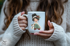 Cute girl with a pet sublimation Product Image 3