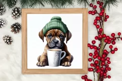 Christmas Dog And Coffee Clipart, Christmas Clipart Product Image 3