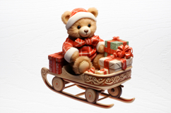 Christmas Teddy Bear Sublimation Clipart PNG Product Image 3
