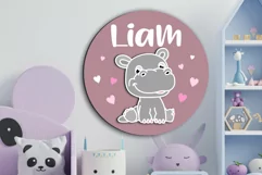 Hippo Nursery Sign SVG | Animal Nursery decor SVG cut file Product Image 1