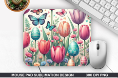 Flowers Mouse Pad Sublimation, Spring Mouse Pad PNG Design Product Image 1