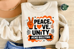 Peace Love Unity End Bullying PNG Design Product Image 2