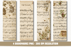Ephemera Music Sheets Bookmarks Png Product Image 1