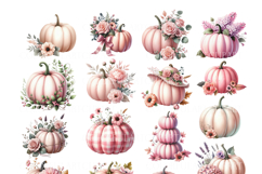 Pink Pumpkins Clipart, Pink Halloween PNG Product Image 3