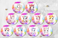 Watercolor Unicorn | Car coaster &amp; key chain sublimation Product Image 3