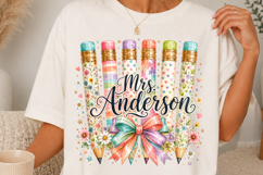 Personalized Teacher Pencil Name Sublimation SVG Product Image 3