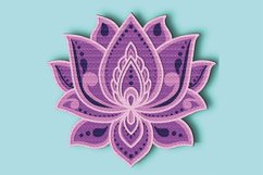 Lotus 3D Multilayer SVG/ Lotus 3D mandala/ Lotus Paper Cut Product Image 3