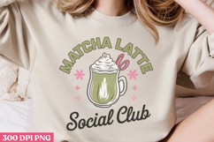 Matcha Latte Social Club PNG, Coquette Bow Positive Product Image 3