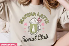 Matcha Latte Social Club PNG, Coquette Bow Positive Product Image 3