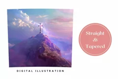 Cross Tumbler Sublimation Design, Easter Tumbler Wrap PNG Product Image 3