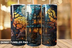 Stained Glass Halloween Tumbler 20 oz Skinny Tumbler Product Image 1