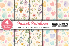 Pastel Rainbow Digital Paper JPG Product Image 1