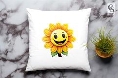Cute Sunflower Cartoon Clipart Sublimation PNG Product Image 3