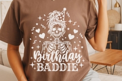 Birthday Baddie Svg, Birthday Girl Svg, Skeleton Girl Svg. Product Image 4