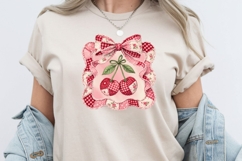 Patchwork Cherry In Coquette Frame PNG Product Image 3