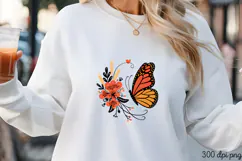 Butterfly Design PNG, Stay positive sublimation PNG Product Image 1
