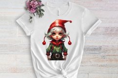 Christmas Elf Watercolor Clipart, Christmas PNG Product Image 3