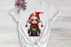 Christmas Elf Watercolor Clipart, Christmas PNG Product Image 3