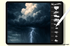 Storm and Cloud Procreate Brushes | Weather | Stamps Product Image 2