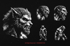 10 Bundle Dark Art Warewolf Monster Face Horror Tattoo Product Image 5