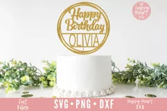 Happy Birthday Cake Topper SVG, DIY Cake Topper SVG Product Image 2