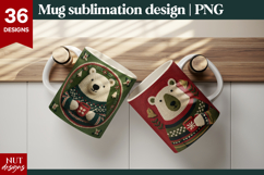 Cute Christmas Mugs Bundle Crochet Christmas 15oz Mug PNG Product Image 3