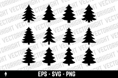 A black and white vector set of pine tree icons. Product Image 3