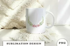 Watercolor flowers wreath PNG Product Image 3
