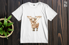 Floral Highland Cow Letter Y Clipart Sublimation PNG Product Image 2