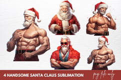 Handsome Santa Claus Clipart Sublimation Product Image 1