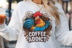 COFFEE ADDICT PNG, Animal Funny Quotes Sublimat Product Image 3