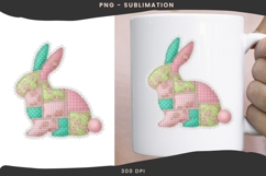 Patchwork bunny png design for T-shirts Product Image 3