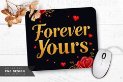 Golden Forever Yours Mouse Pad PNG Design Product Image 1