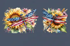 4th of July Dragonfly sublimation print design PNG Product Image 2