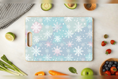 Pastel Winter Snowflakes Cutting Boards sublimation Design Product Image 3