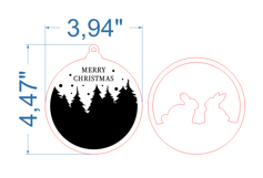 Christmas Ornament SVG laser cut file for Glowforge Product Image 4
